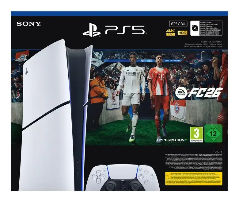 Sony PlayStation 5 Digital + EA Sports FC 26 Bundle 825 GB Wi-Fi Nero, Bianco Promo Stagionale