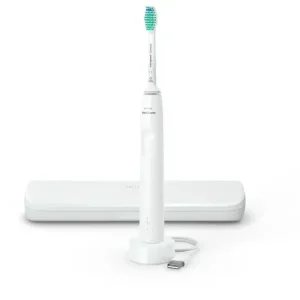 Philips 3100 series Sonicare Spazzolino Elettrico Sonico Bianco, con custodia da viaggio HX3673/13 Ultimissimo Modello