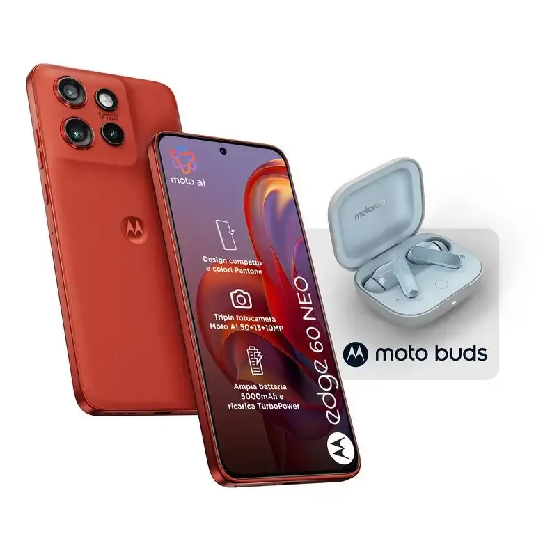 Offerta Speciale Motorola edge Pack 2x1 60 Neo 8/256 Poinciana + Moto Buds