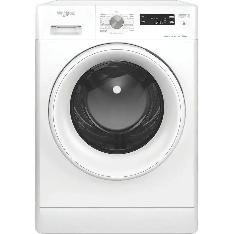Occasione Imperdibile Whirlpool FFS P87 IT Lavatrice A Libera Installazione 8 Kg, 1200 Giri, Classe A-10%, Bianco, Inverter Display Vapore Refresh