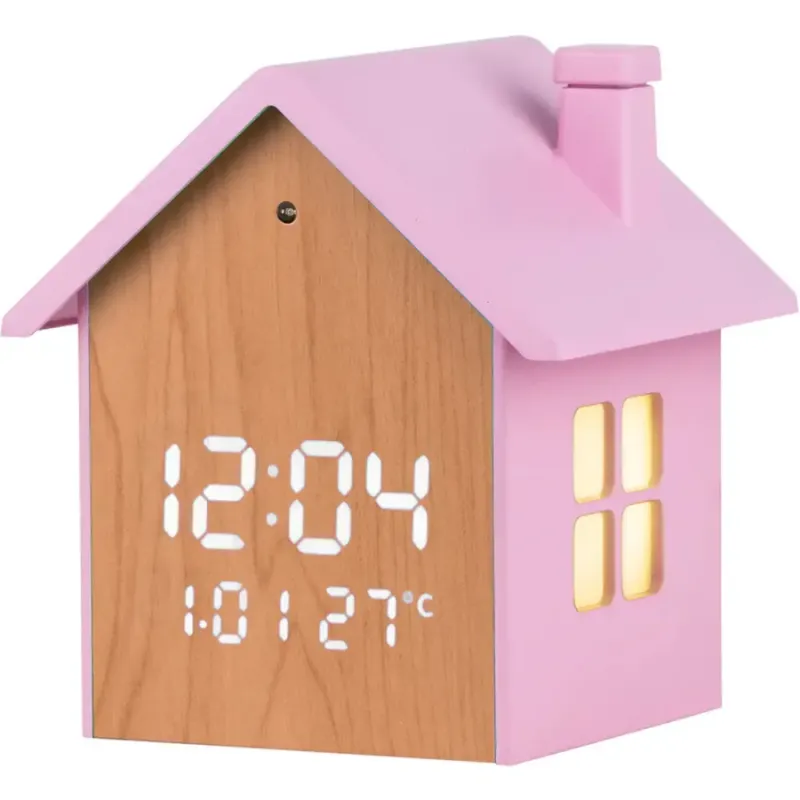 Lowell Sveglia Digit JD9540P In Legno Pink Professionale