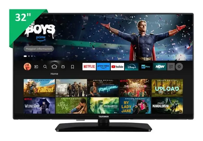 Telefunken TE32759B50V4D TV 81,3 cm (32") Wi-Fi Nero 250 cd/m² Miglior Prezzo