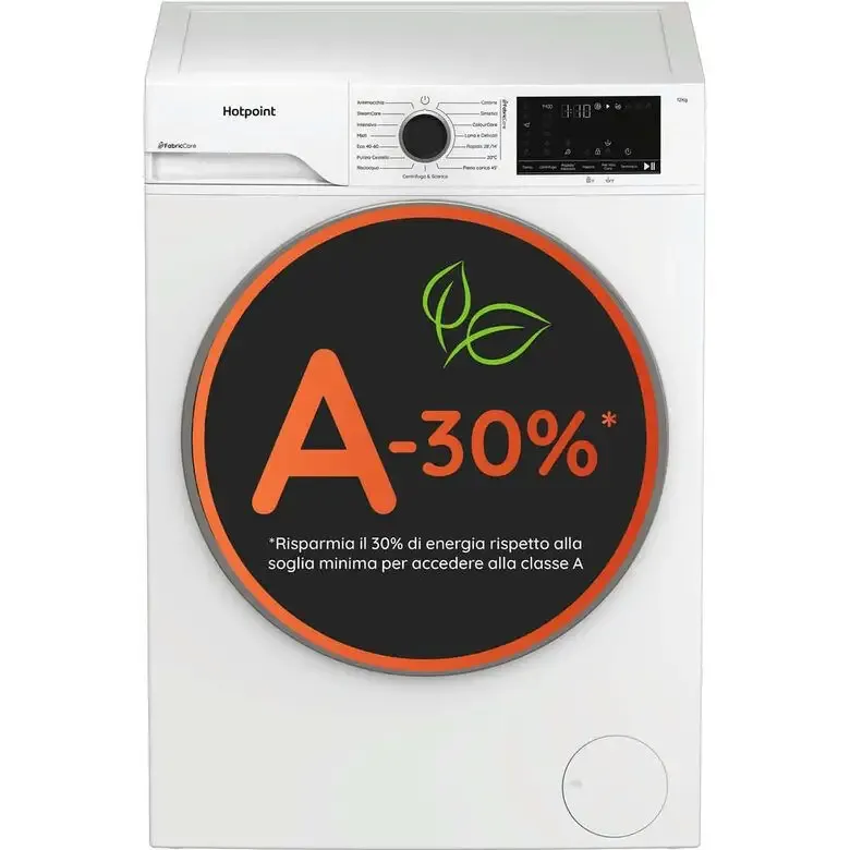 Subito Disponibile Hotpoint Ariston HB 123 CARE IT Délica Lavatrice A Libera Installazione 12 Kg, 1300 Giri, Motore Inverter, Pethair Care, Classe A, Bianco
