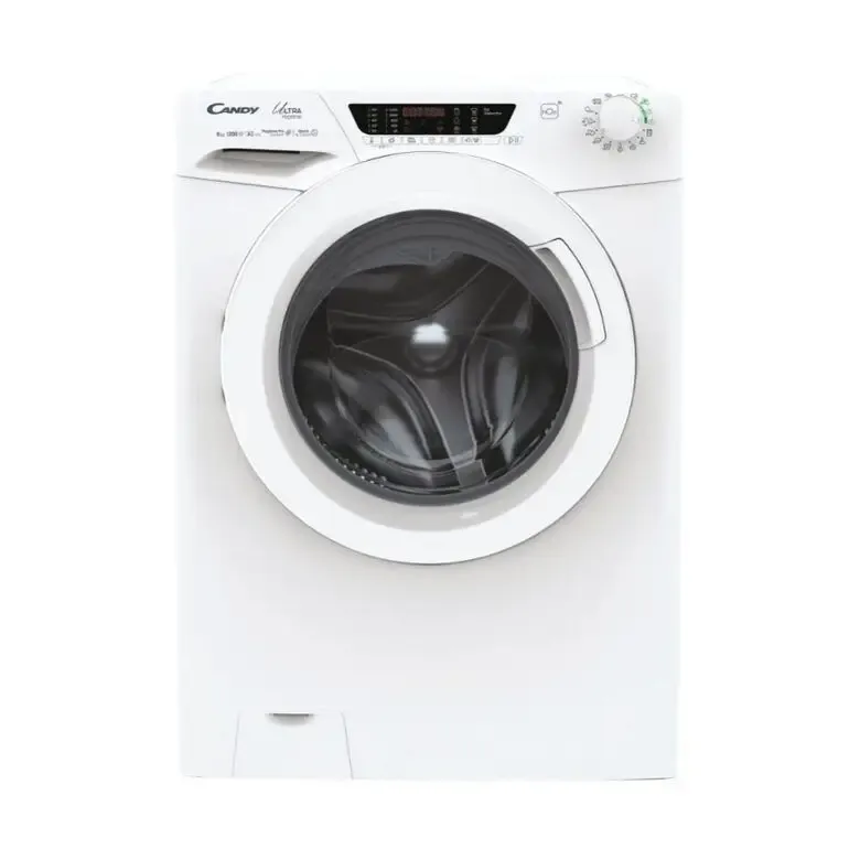 Nuovo Arrivo Candy Ultra Hygiene Ultra, Lavatrice Carica Frontale 8 KG, 10% più efficente della classe A, 1200 giri, Bianco, Inverter, Wi-Fi, Ciclo Igiene, HE 1284TWM6/1-S