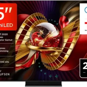 TCL C8L TV 55C8L SQD Mini LED da 55", 4K HDR, 3000 nit, 1.008 zone di dimming, Google TV, 144Hz, Dolby Vision & Atmos, Audio Bang & Olufsen Nuova Collezione
