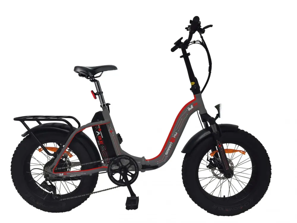 Ultimissimo Modello Smartway M4 Matt Titanium & Shining Red E-Bike Fat Bike Pieghevole 20" 48V 13Ah