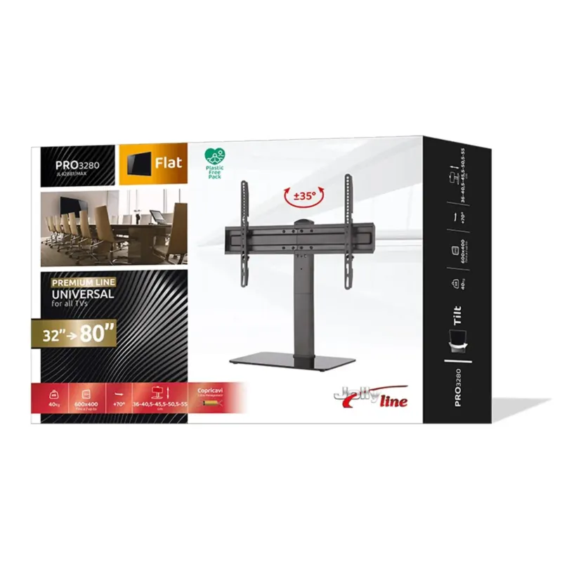 GBS PRO-3280 Supporto TV da Tavolo per Schermi da 32" a 80" VESA Universale Offerta Speciale
