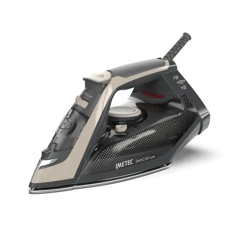 Imetec ZeroCalc Power - Ferro da Stiro da 2600W con Colpo di Vapore 220g,Piastra in Acciaio Satinato, Sistema Anticalcare, Leggero Spedizione Espresso