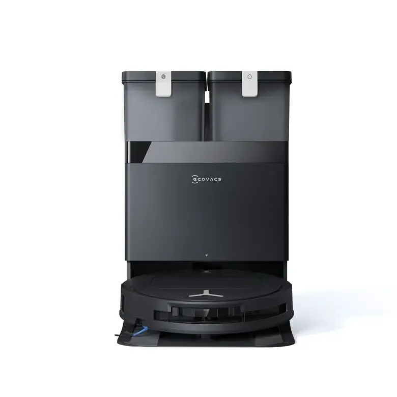 Più Venduto Ecovacs DEEBOT T50 OMNI Gen3, Robot aspirapolvere lavapavimenti, 25.000 Pa, spazzola laterale e mocio a estensione, ZeroTangle 3.0, AIVI 3D 3.0, stazione OMNI All-in-One, lavaggio a 75 °C, 81 mm, Nero