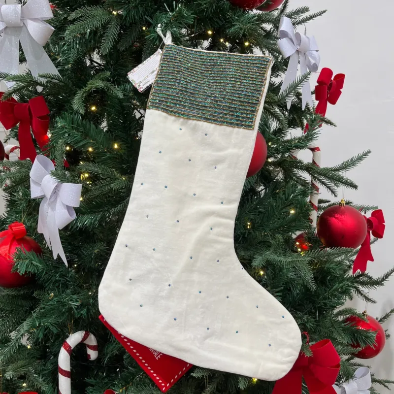 Calza Befana VELLUTO BIANCA By Hanna Home (Natale) Miglior Prezzo
