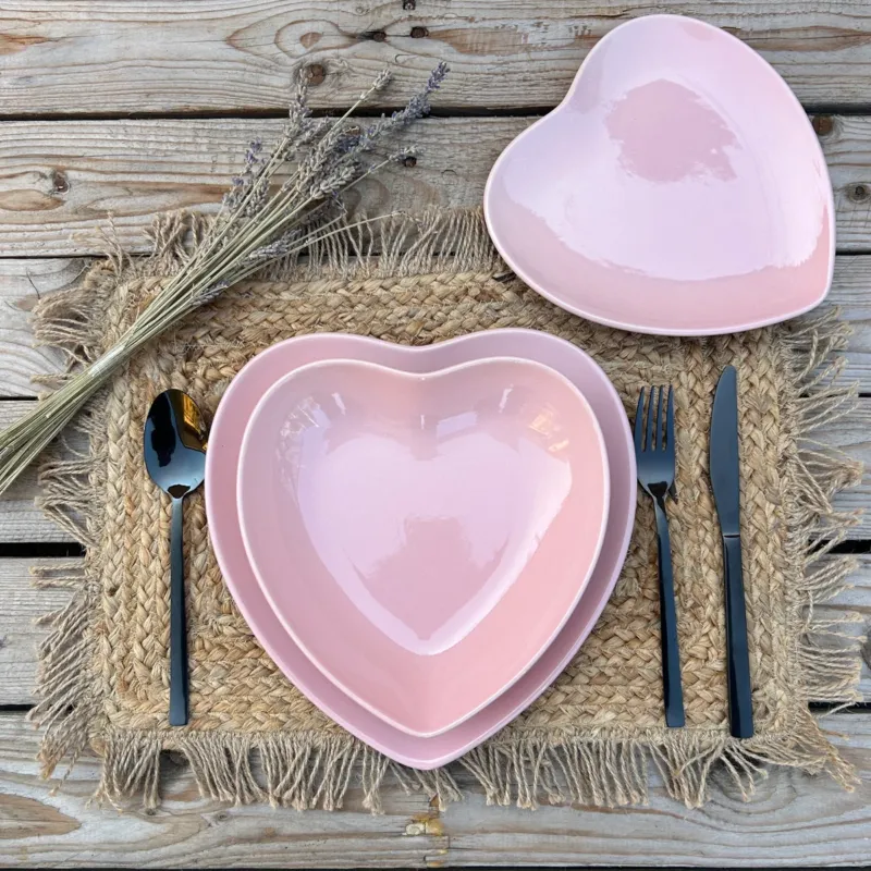 Offerta Lampo Tris Piatti CUORE ROSA - Arca
