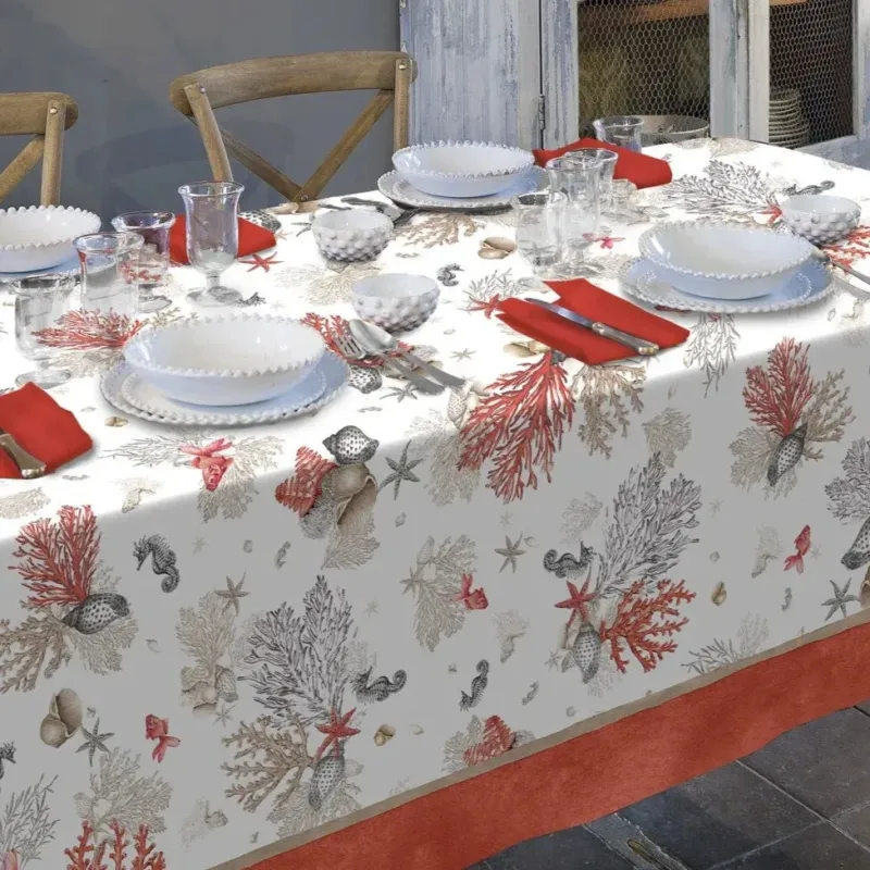 Tovaglia x6 REEF CORALLO By Tessitura Randi Offerta Del Giorno