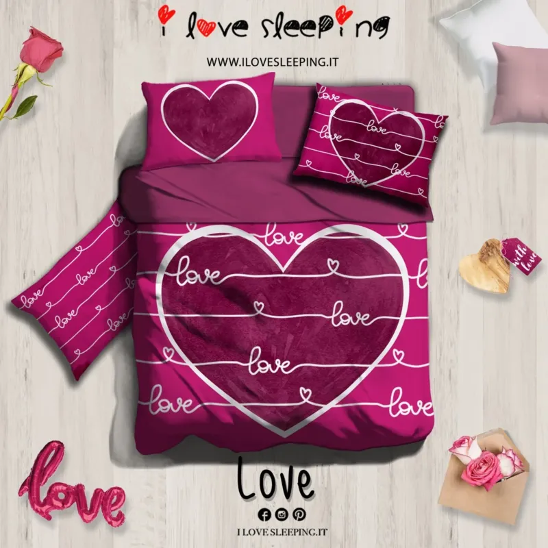 Compra Adesso Completo lenzuola copriletto LOVE by I Love Sleeping
