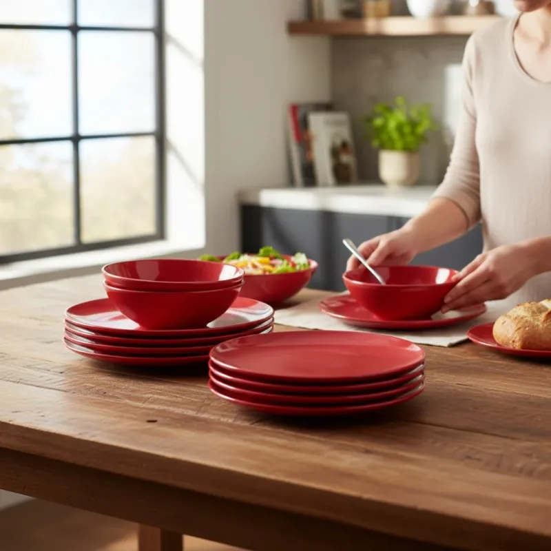 Servizio Piatti 18 pezzi ROSSO - Gusto Casa Occasione Imperdibile
