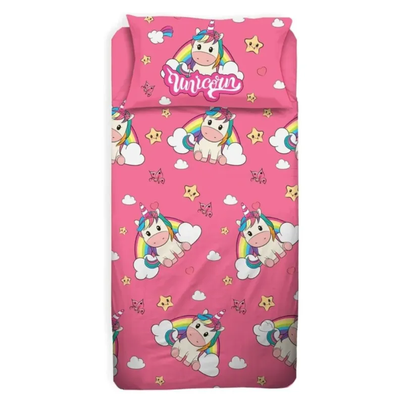 Ordina Subito Completo Lenzuola Singolo Unicorn - 100% Cotone - Novia