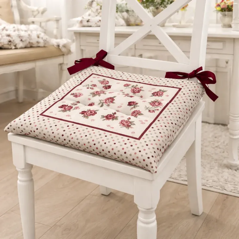 Reso Gratuito Coppia Cuscini Coprisedia Shabby Chic con Rose e Pois - Karì