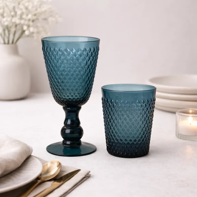 Set 2 Calici/Bicchieri Artiginali Blu - Hanna Home Ultimissimo Modello