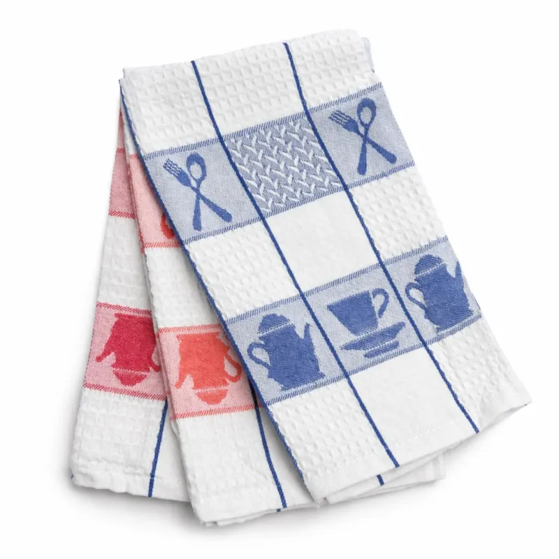 Set 3 Strofinacci Cucina in Cotone 50x70 cm Caffe - Il filo Offerta Speciale