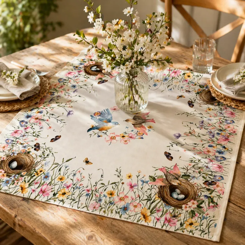 Offerta Speciale Centrotavola MELODIA DI PASQUA in Cotone 90x90 cm - Petracchi