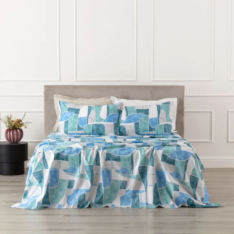 Offerta Completo Lenzuola In Cotone Stampato TEREN - Linea Oro