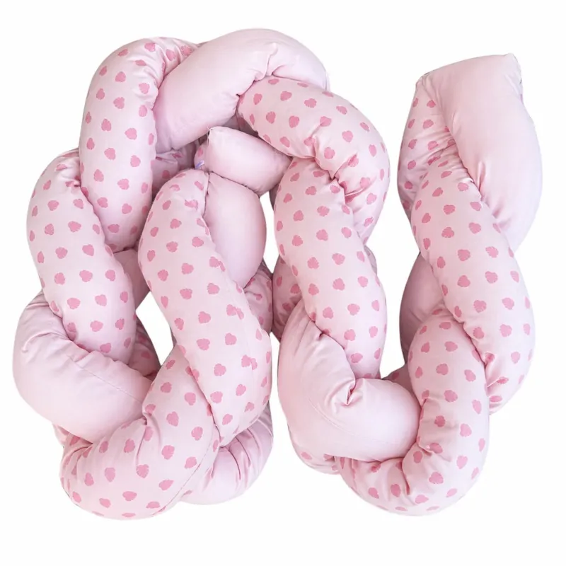 Paracolpi Intrecciato Pink Leaves 150 cm - 7sons Prezzo Scontato