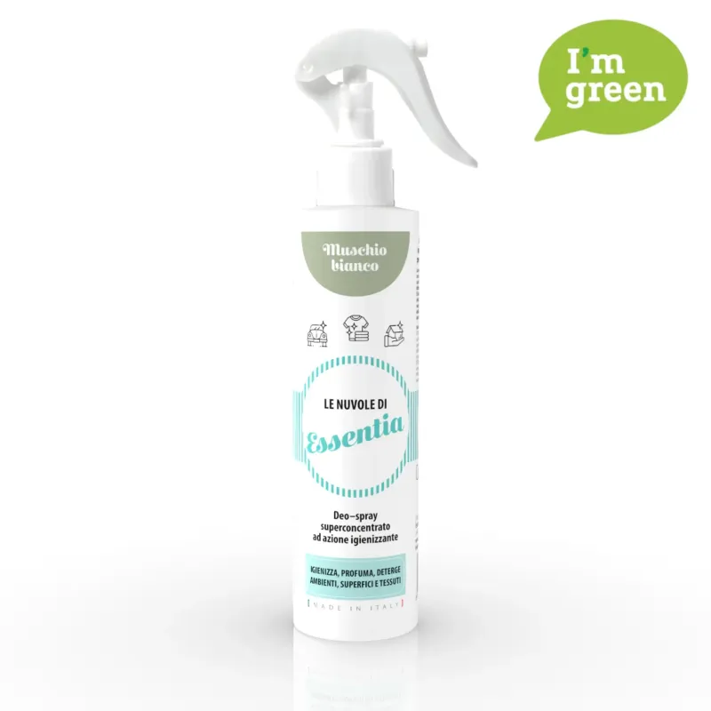 Promozione Spray Igienizzante Profumato Le Nuvole di Essentia INTENSE Muschio Bianco 250 ml - Essentia