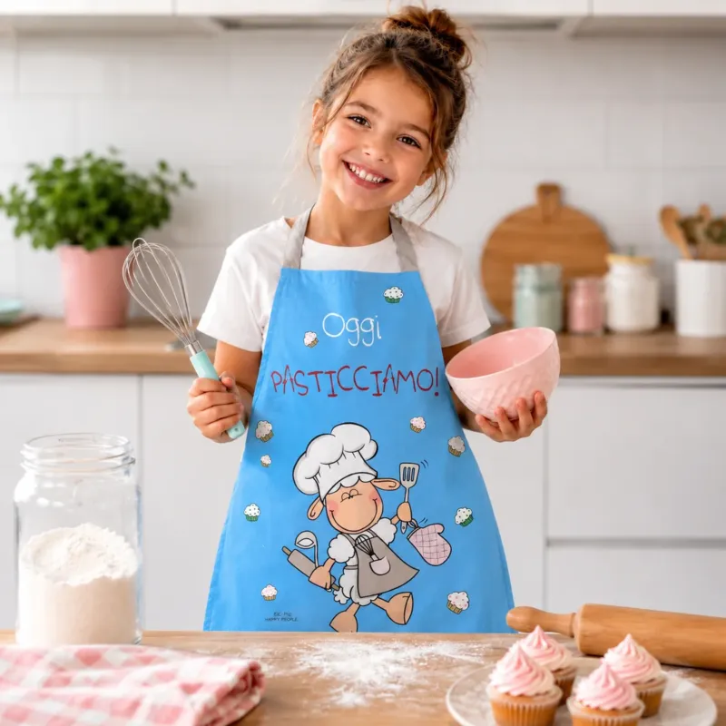 Grembiule da Cucina per Bambini "Oggi Pasticciamo" Kids - Happy People Offerta Del Giorno