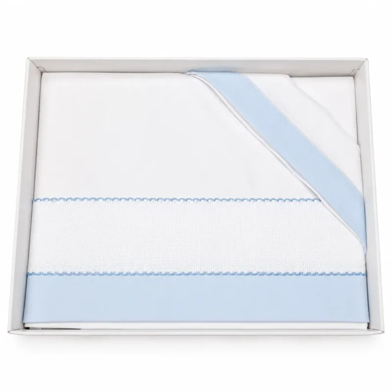Completo Lenzuola Lettino 3pz Tela Aida 100% Cotone - Dolci Sogni Prezzo Scontato