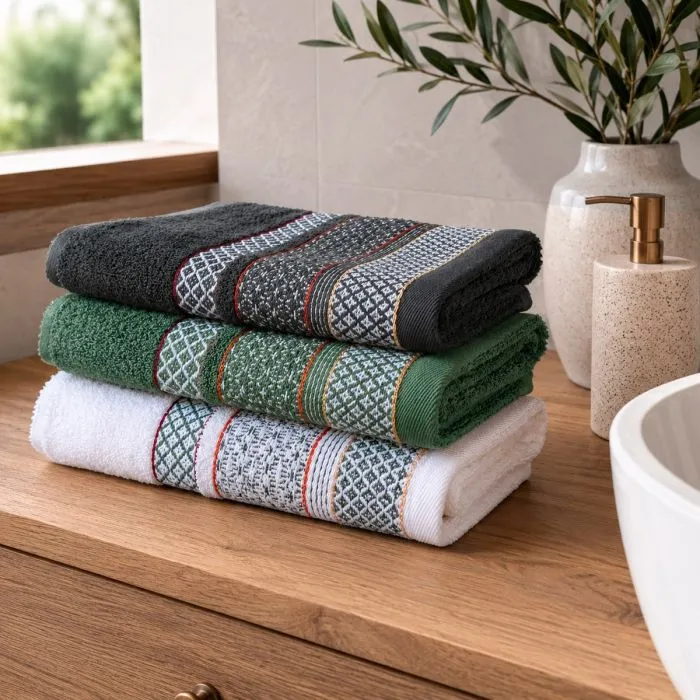 Nuova Collezione Set Asciugamani 3 Viso + 3 Ospite Zante 100% Cotone - Maestri Cotonieri Home