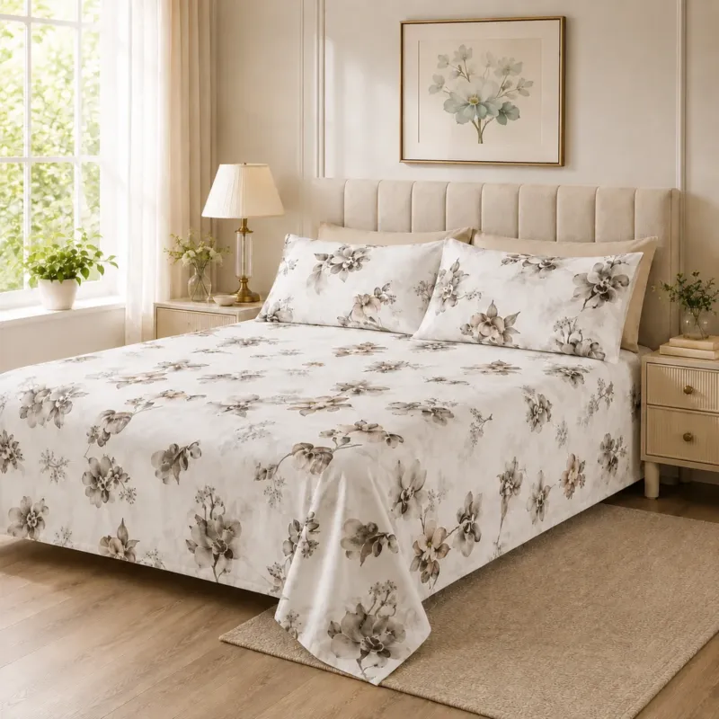 Completo Lenzuola Matrimoniale in Percalle Rossini Dolce Primavera - Home Sweet Home Promozione Esclusiva