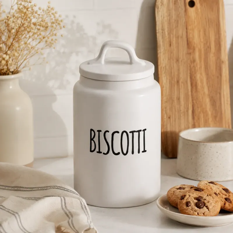 Biscottiera in Ceramica con Coperchio 13,5x24,5cm - Cucina&Cottura Reso Gratuito
