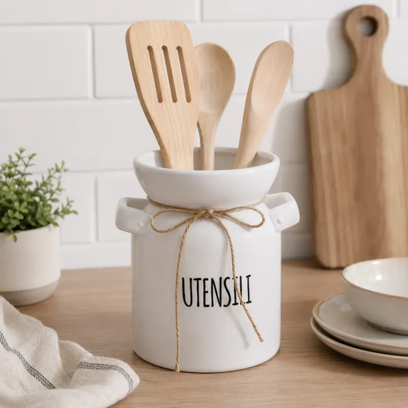Porta Utensili in Ceramica 16x13x17cm - Cucina&Cottura Prezzo Di Fabbrica