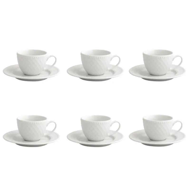 Esclusivo BRANDANI Set 6 tazzine da caffè “Burlesque” in porcellana – 30 ml