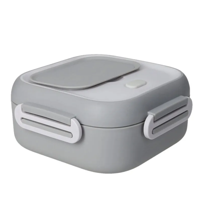 Spedizione Espresso BRANDANI Lunch box tortora con doppio comparto e posata 2 in 1 – 17 x 17 x h 7,5 cm