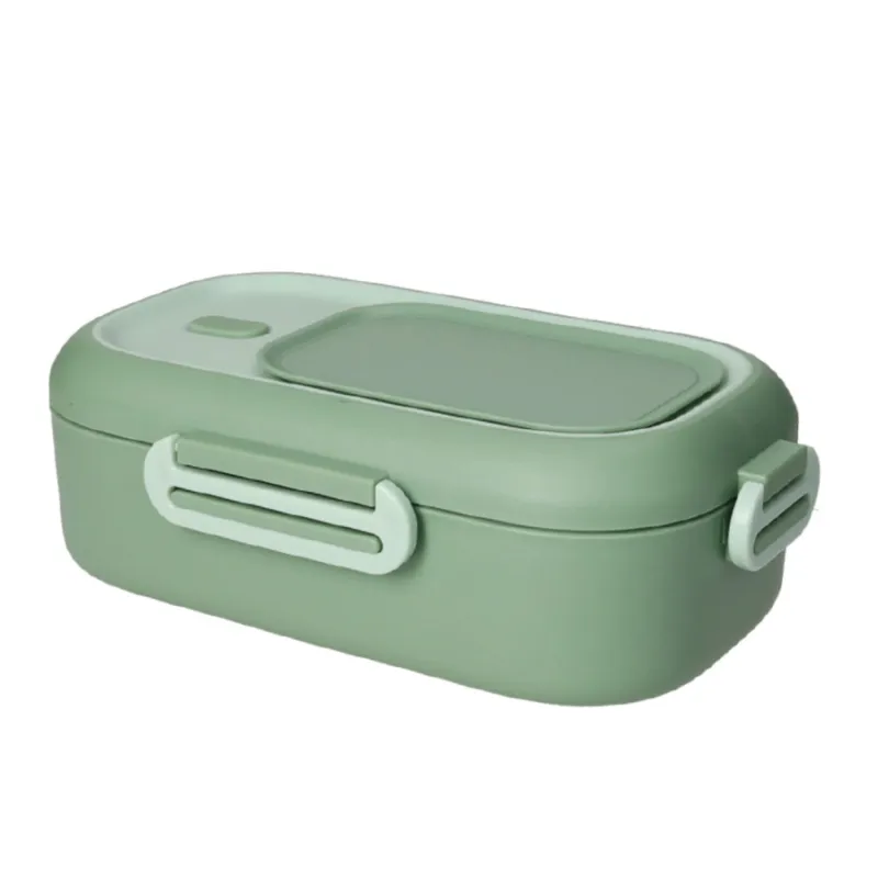 BRANDANI Lunch box verde salvia con doppio comparto e posata 2 in 1 – 21 x 14 x 8 cm Miglior Prezzo