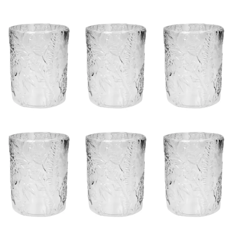 Solo Oggi BRANDANI Set 6 bicchieri “Tropical” trasparenti in acrilico – ø 8 x h 10,5 cm