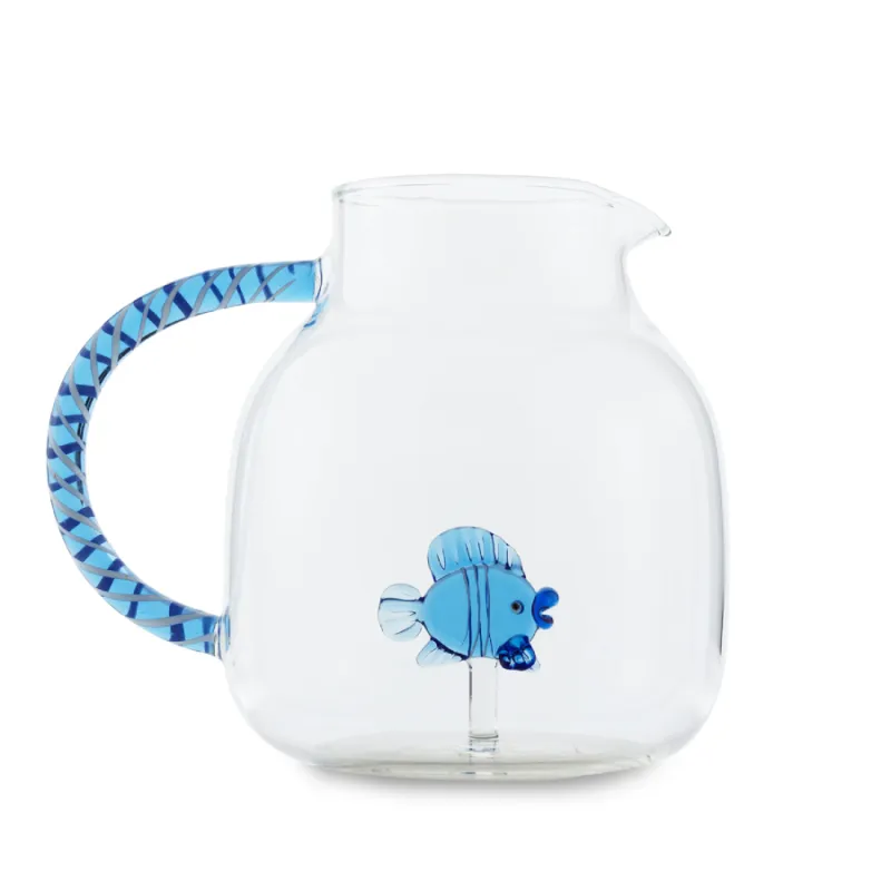 Reso Gratuito HENRIETTE Brocca in vetro borosilicato “Mare” – ⌀ 14 x h 16 cm