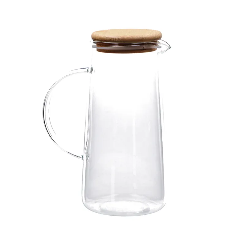 Caraffa in vetro borosilicato con tappo in bamboo – ⌀ 16 x h 21 cm Professionale