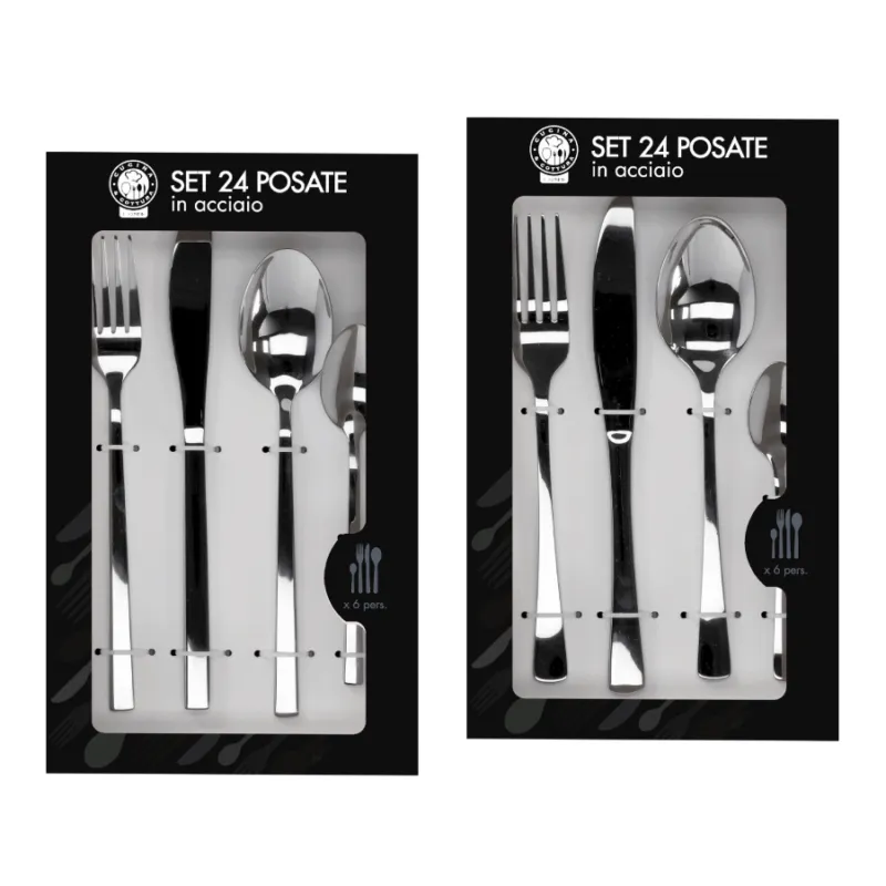 Set 24 posate in acciaio assortito Promozione Esclusiva