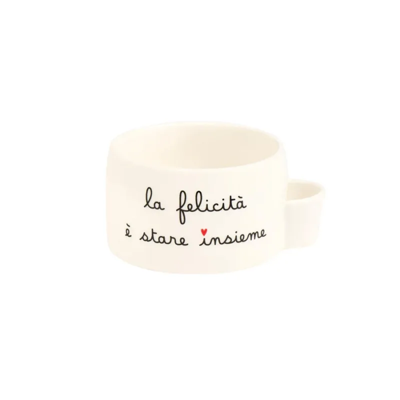 Reso Gratuito SIMPLE DAY Coppetta aperitivo “La felicità è stare insieme” – 12 x 9,5 cm