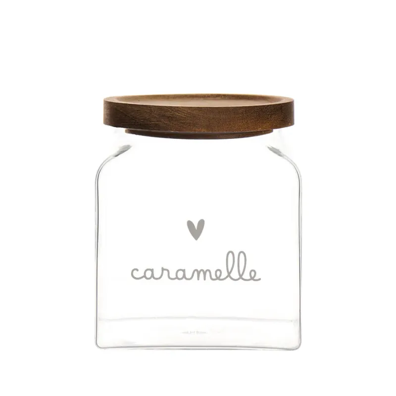 SIMPLE DAY Barattolo vetro borosilicato e tappo in legno “Caramelle” – 12 x 12 x 14 cm Compra Online