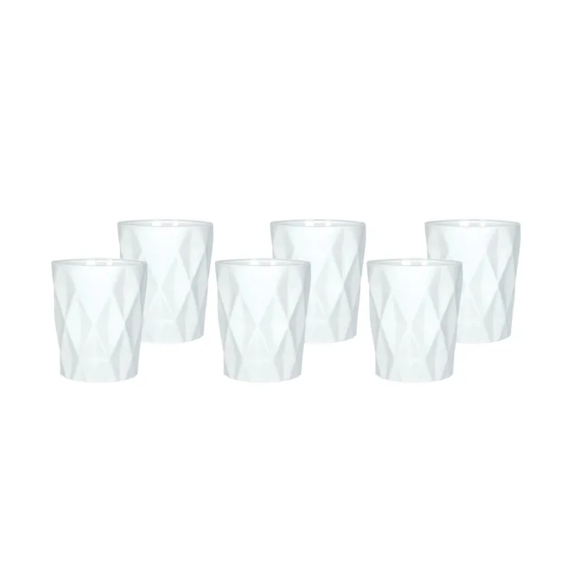 Reso Gratuito BRANDANI Set 6 bicchieri in vetro “Diamante bianco” – ø 8 x 9,5 cm