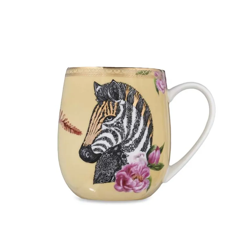 Pagamento Sicuro HENRIETTE Mug in porcellana “Zebra” collezione Animalier – 12 x 9 x h 10 cm