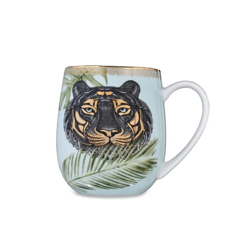 Prezzo Scontato HENRIETTE Mug in porcellana “Tigre” collezione Animalier – 12 x 9 x h 10 cm