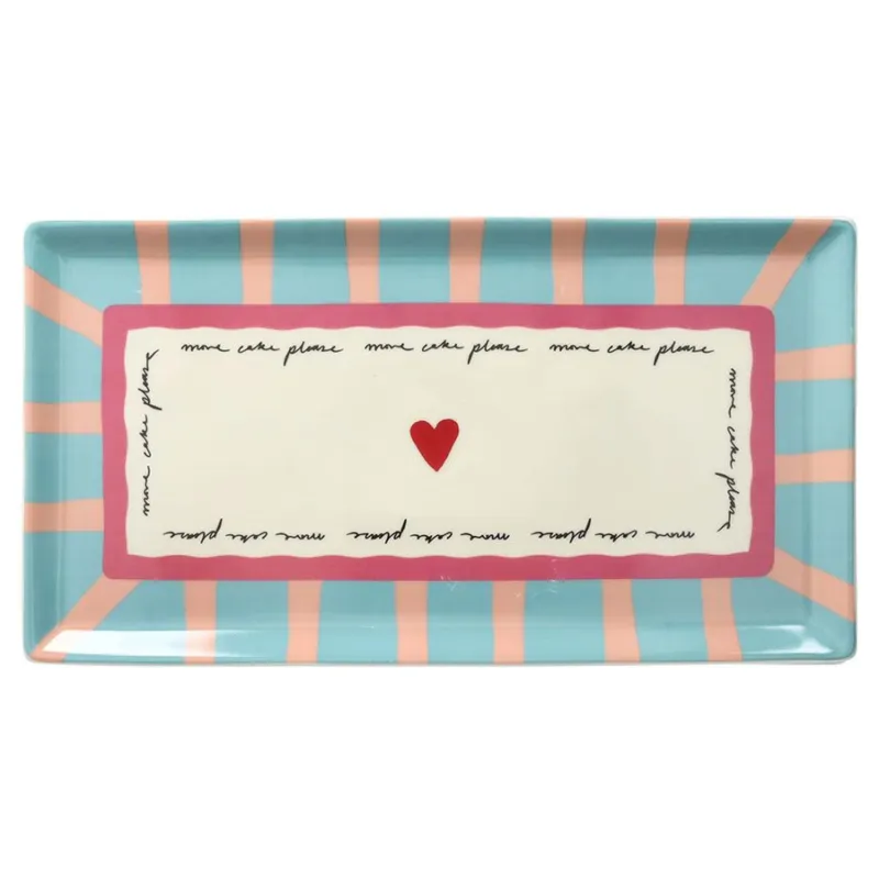 Piatto rettangolare multicolor “Madame – Cuore” Linea New Milk & Coffee – 32 x 17 cm Compra Online