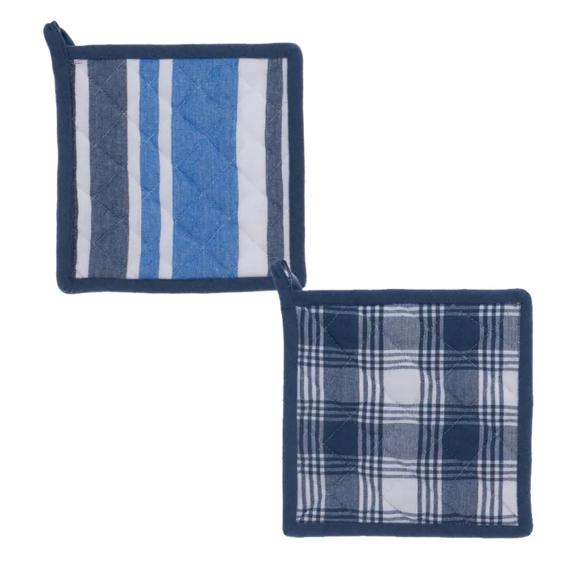 Saldi BLANC MARICLO’ Presina in cotone “Mare” blu e azzurro assortita – 20 x 20 cm