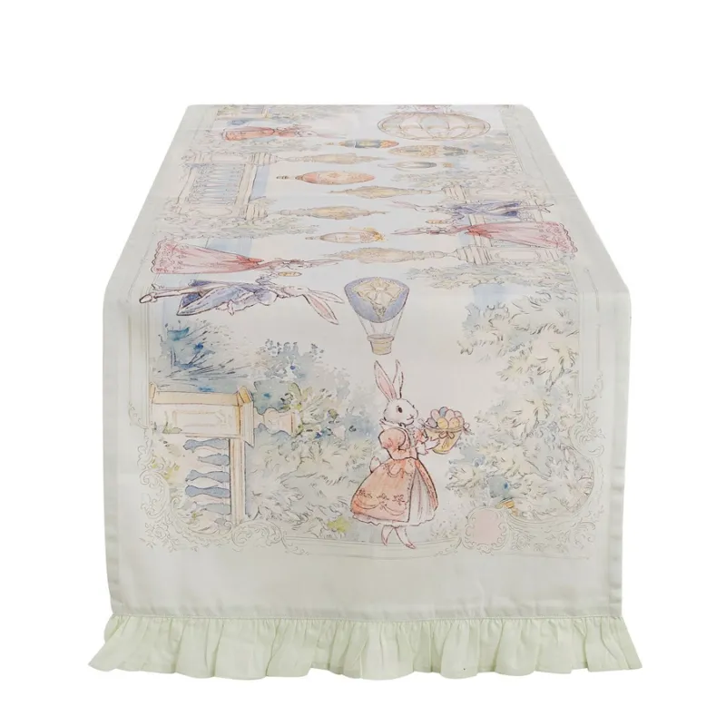 BLANC MARICLO’ Runner in cotone con gala “Pasqua” – 55 x 160 cm Quantità Limitata