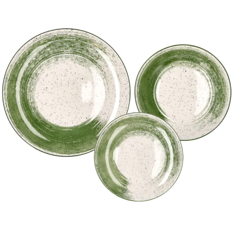 Super Prezzo Servizio tavola piatti in porcellana verde “Cody”- 18 pz