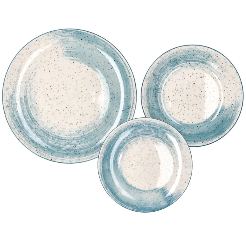 Sconto Servizio tavola piatti in porcellana azzurro “Cody”- 18 pz
