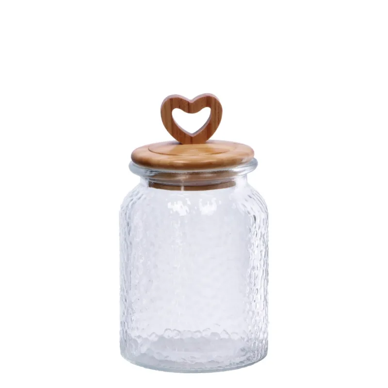 Barattolo vetro con coperchio in legno – ⌀ 11 x h 19 cm Prezzo Scontato